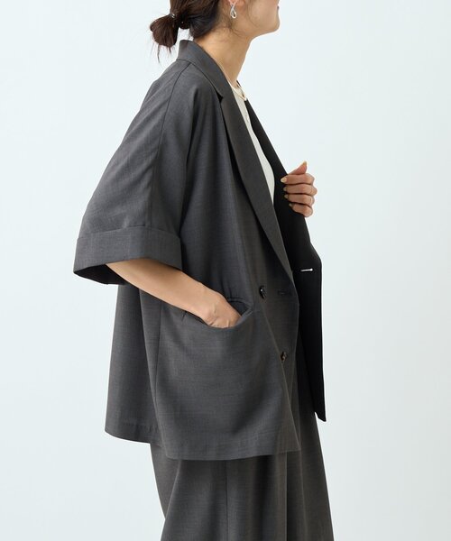 LIVETART（リヴェタート）の「エステルシャンブレージャケット《LIVETART》（テーラードジャケット・レディース・ベージュ/グレー・FREE）」の11枚目の写真