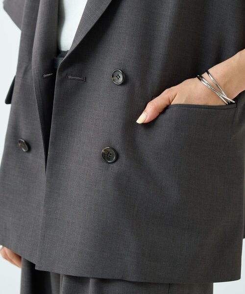 LIVETART（リヴェタート）の「エステルシャンブレージャケット《LIVETART》（テーラードジャケット・レディース・ベージュ/グレー・FREE）」の12枚目の写真