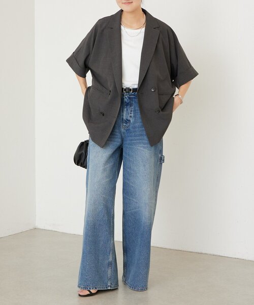 LIVETART（リヴェタート）の「エステルシャンブレージャケット《LIVETART》（テーラードジャケット・レディース・ベージュ/グレー・FREE）」の16枚目の写真