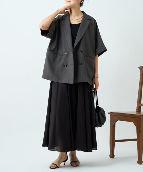 LIVETART（リヴェタート）の「エステルシャンブレージャケット《LIVETART》（テーラードジャケット・レディース・ベージュ/グレー・FREE）」の19枚目の写真