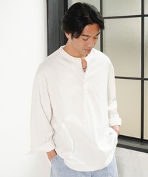 ヘンリーネック7分袖Tシャツ