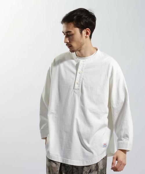 BAYFLOW(ベイフロー)の「ヘンリーネック7分袖Tシャツ(Tシャツ/カットソー・メンズ・カーキ/チャコール/オフホワイト・MEDIUM/LARGE)」の8枚目の写真