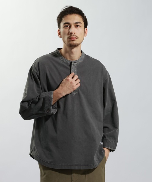 BAYFLOW(ベイフロー)の「ヘンリーネック7分袖Tシャツ(Tシャツ/カットソー・メンズ・カーキ/チャコール/オフホワイト・MEDIUM/LARGE)」の20枚目の写真