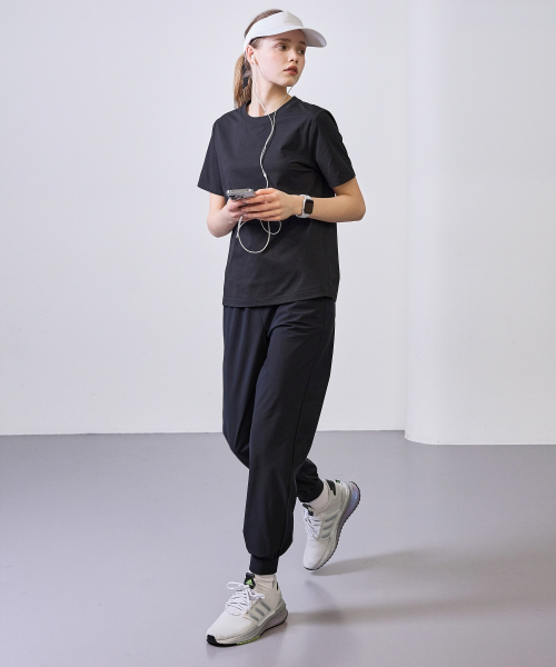 BASIC HOUSE(ベーシックハウス)の「レディース スーパー ストレッチ スパン バンディング ジョガーパンツ ブラック(スウェットパンツ・レディース・ブラック・26inch/28inch/30inch/32inch)」の9枚目の写真