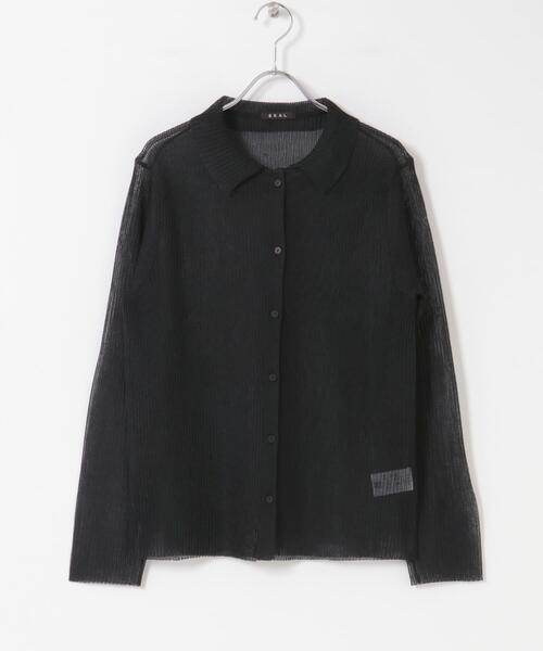 EKAL（エカル）の「シースルーリブニットカーディガン（カーディガン/ボレロ・レディース・ブラック/ボルドー/ベージュ・FREE）」の19枚目の写真
