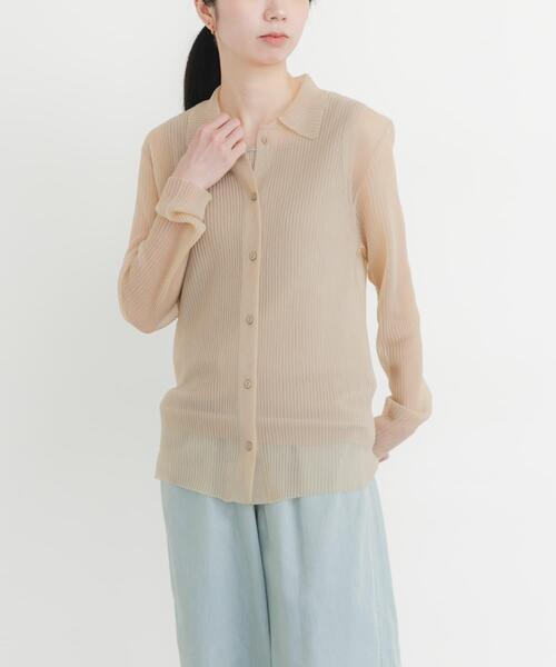 EKAL（エカル）の「シースルーリブニットカーディガン（カーディガン/ボレロ・レディース・ブラック/ボルドー/ベージュ・FREE）」の17枚目の写真