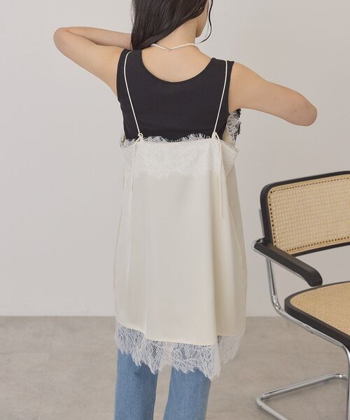 AMERICAN HOLIC(アメリカンホリック)の「レースサテンキャミワンピース(ワンピース・レディース・アイボリー/ネイビー・FREE)」の19枚目の写真