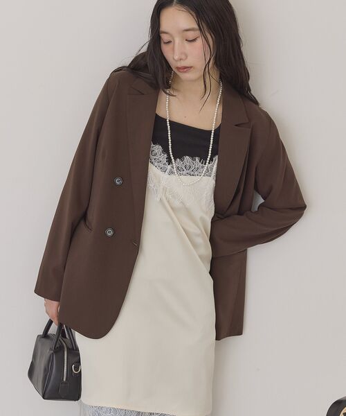 AMERICAN HOLIC(アメリカンホリック)の「レースサテンキャミワンピース(ワンピース・レディース・アイボリー/ネイビー・FREE)」の20枚目の写真