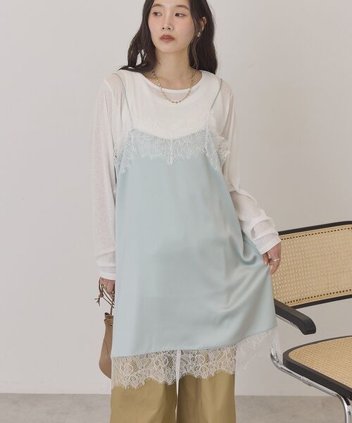 AMERICAN HOLIC(アメリカンホリック)の「レースサテンキャミワンピース(ワンピース・レディース・アイボリー/ネイビー・FREE)」の21枚目の写真