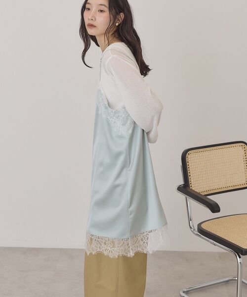 AMERICAN HOLIC(アメリカンホリック)の「レースサテンキャミワンピース(ワンピース・レディース・アイボリー/ネイビー・FREE)」の22枚目の写真