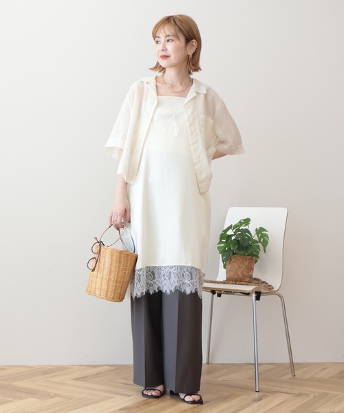 AMERICAN HOLIC(アメリカンホリック)の「レースサテンキャミワンピース(ワンピース・レディース・アイボリー/ネイビー・FREE)」の11枚目の写真