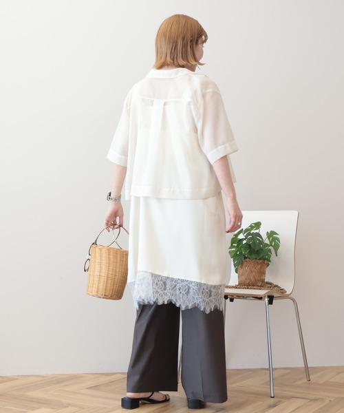 AMERICAN HOLIC(アメリカンホリック)の「レースサテンキャミワンピース(ワンピース・レディース・アイボリー/ネイビー・FREE)」の10枚目の写真