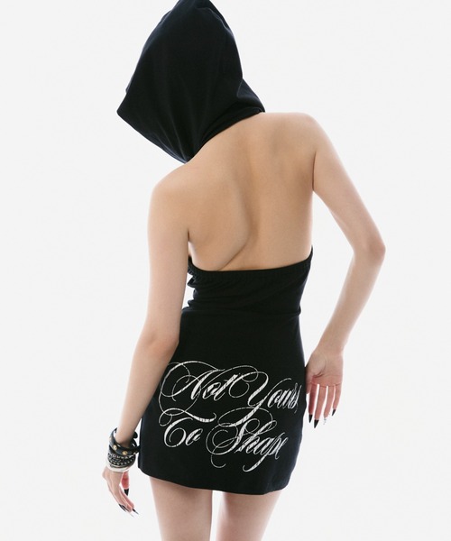 BLONDEY(ブロンディ)の「SCRIPT LOGO HOODIE MINI ONE PIECE(ワンピース・レディース・レッド/グレー/ブラック・FREE)」の4枚目の写真
