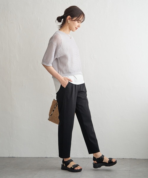 ikka(イッカ)の「【2点セット】メッシュニットアンサンブル(ニット/セーター・レディース・ベージュ/ブルー/ブラック/オフホワイト・M/L/S)」の21枚目の写真