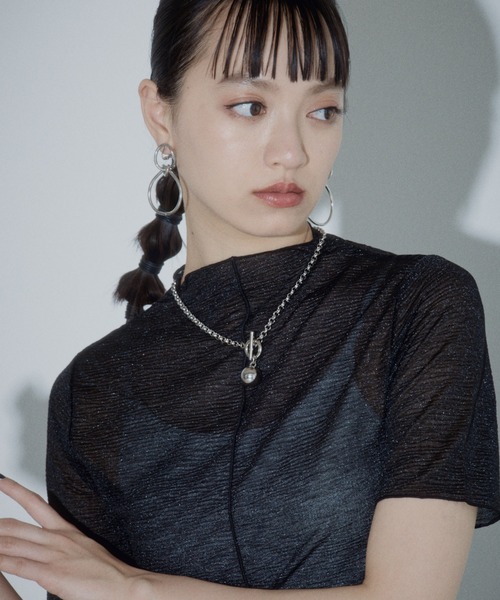 PAGEBOY(ページボーイ)の「ボールマンテルネックレス(ネックレス・レディース・シルバー/ブラック・FREE)」の5枚目の写真