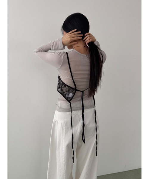 Didot.showroom（ディドット ショールーム）の「ルーズレースビスチェ（その他トップス・レディース・アイボリー/ブラック・FREE）」の8枚目の写真