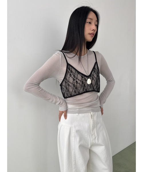 Didot.showroom（ディドット ショールーム）の「ルーズレースビスチェ（その他トップス・レディース・アイボリー/ブラック・FREE）」の7枚目の写真