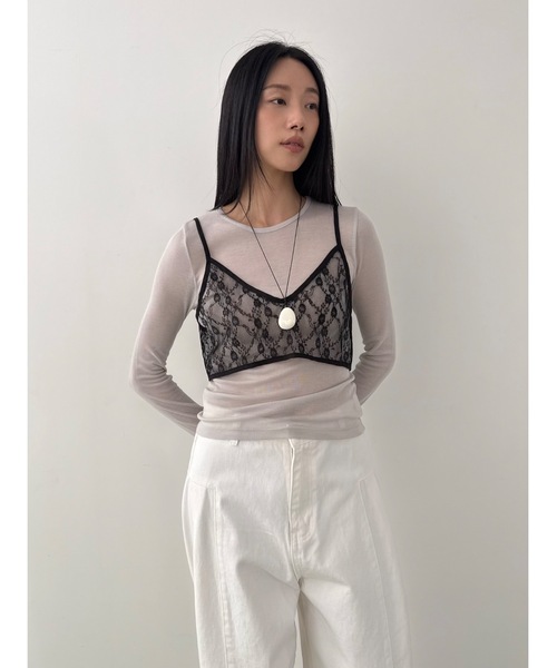 Didot.showroom（ディドット ショールーム）の「ルーズレースビスチェ（その他トップス・レディース・アイボリー/ブラック・FREE）」の5枚目の写真