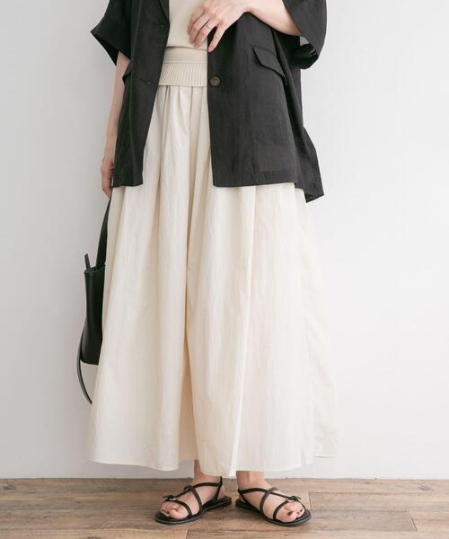 ITEMS URBANRESEARCH(アイテムズ アーバンリサーチ)の「ワッシャーナイロンギャザースカート(スカート・レディース・ブラック/カーキ/ホワイト系その他・FREE)」の7枚目の写真