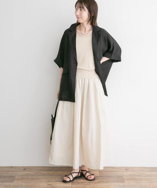 ITEMS URBANRESEARCH(アイテムズ アーバンリサーチ)の「ワッシャーナイロンギャザースカート(スカート・レディース・ブラック/カーキ/ホワイト系その他・FREE)」の8枚目の写真