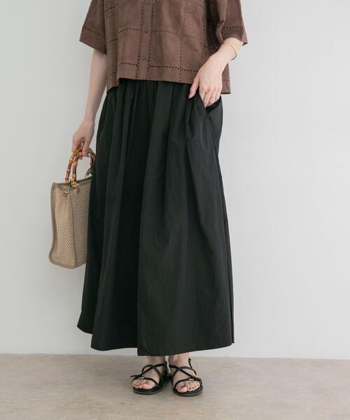 ITEMS URBANRESEARCH(アイテムズ アーバンリサーチ)の「ワッシャーナイロンギャザースカート(スカート・レディース・ブラック/カーキ/ホワイト系その他・FREE)」の18枚目の写真