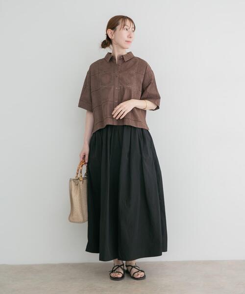 ITEMS URBANRESEARCH(アイテムズ アーバンリサーチ)の「ワッシャーナイロンギャザースカート(スカート・レディース・ブラック/カーキ/ホワイト系その他・FREE)」の15枚目の写真