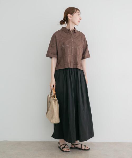 ITEMS URBANRESEARCH(アイテムズ アーバンリサーチ)の「ワッシャーナイロンギャザースカート(スカート・レディース・ブラック/カーキ/ホワイト系その他・FREE)」の14枚目の写真