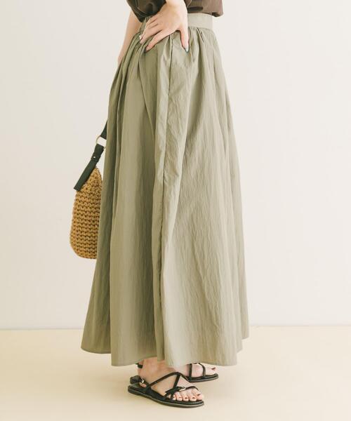 ITEMS URBANRESEARCH(アイテムズ アーバンリサーチ)の「ワッシャーナイロンギャザースカート(スカート・レディース・ブラック/カーキ/ホワイト系その他・FREE)」の9枚目の写真