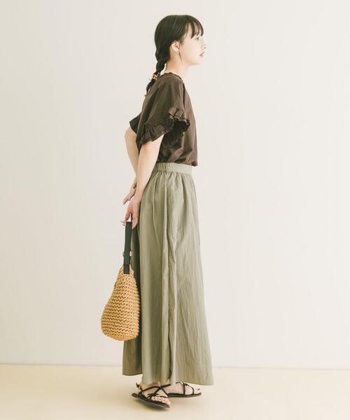 ITEMS URBANRESEARCH(アイテムズ アーバンリサーチ)の「ワッシャーナイロンギャザースカート(スカート・レディース・ブラック/カーキ/ホワイト系その他・FREE)」の7枚目の写真
