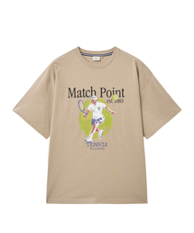 マッチポイントグラフィックTシャツ_ベージュ