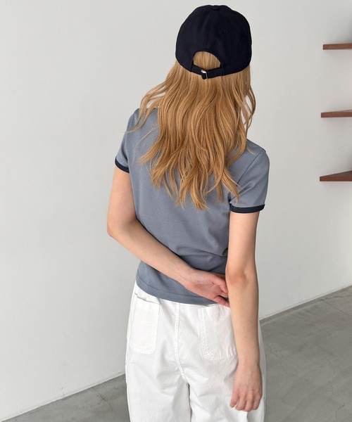 CANAL JEAN(キャナルジーン)の「El mar パイピングコンパクトTシャツ(Tシャツ/カットソー・レディース・ブルー/アッシュ/ヘザーグレー/ボルドー/ネイビー/グリーン・ONE SIZE)」の8枚目の写真