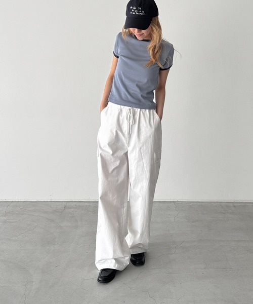 CANAL JEAN(キャナルジーン)の「El mar パイピングコンパクトTシャツ(Tシャツ/カットソー・レディース・ブルー/アッシュ/ヘザーグレー/ボルドー/ネイビー/グリーン・ONE SIZE)」の9枚目の写真