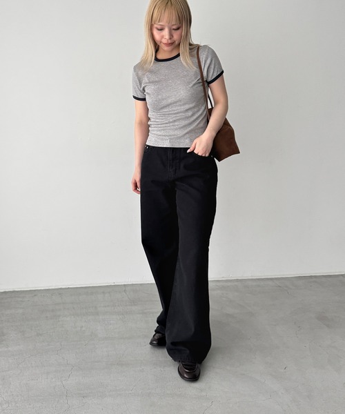 CANAL JEAN(キャナルジーン)の「El mar パイピングコンパクトTシャツ(Tシャツ/カットソー・レディース・ブルー/アッシュ/ヘザーグレー/ボルドー/ネイビー/グリーン・ONE SIZE)」の12枚目の写真