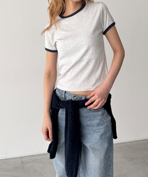 CANAL JEAN(キャナルジーン)の「El mar パイピングコンパクトTシャツ(Tシャツ/カットソー・レディース・ブルー/アッシュ/ヘザーグレー/ボルドー/ネイビー/グリーン・ONE SIZE)」の13枚目の写真