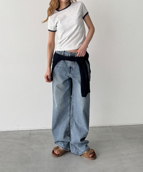 CANAL JEAN(キャナルジーン)の「El mar パイピングコンパクトTシャツ(Tシャツ/カットソー・レディース・ブルー/アッシュ/ヘザーグレー/ボルドー/ネイビー/グリーン・ONE SIZE)」の15枚目の写真