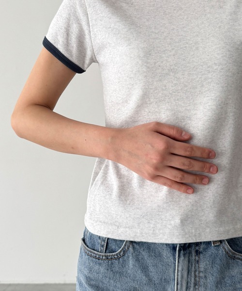 CANAL JEAN(キャナルジーン)の「El mar パイピングコンパクトTシャツ(Tシャツ/カットソー・レディース・ブルー/アッシュ/ヘザーグレー/ボルドー/ネイビー/グリーン・ONE SIZE)」の20枚目の写真