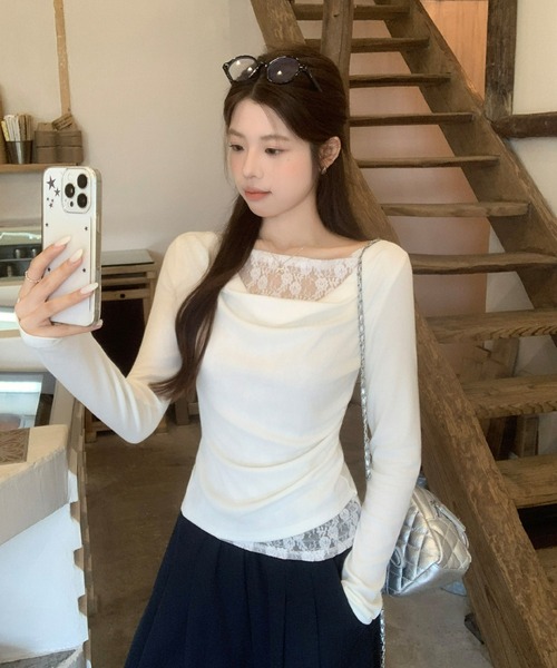 REBALANCE(リバランス)の「レースドッキングオフショルロンT(Tシャツ/カットソー・レディース・B/A/C・LARGE/MEDIUM/SMALL)」の5枚目の写真