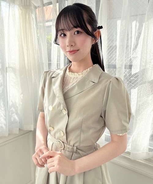 an another angelus(アンアナザーアンジェラス)の「ダブル釦開衿シャツワンピース/fint フィント(シャツワンピース・レディース・ネイビー/ミント/アイボリー/ライトイエロー・FREE)」の18枚目の写真