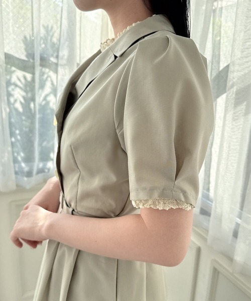 an another angelus(アンアナザーアンジェラス)の「ダブル釦開衿シャツワンピース/fint フィント(シャツワンピース・レディース・ネイビー/ミント/アイボリー/ライトイエロー・FREE)」の21枚目の写真