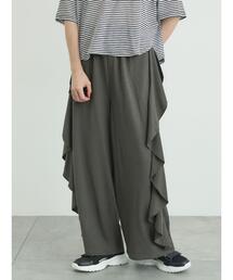 Samansa Mos2 | カットクレープフリルワイドパンツ(その他パンツ)
