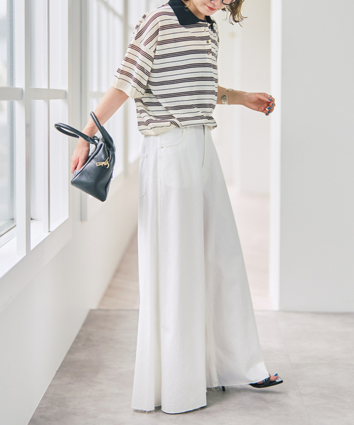 Spick & Span(スピックアンドスパン)の「5 1/2 8oz FLARE-LINE DEIM(デニムパンツ・レディース・サックスブルー/ホワイト・27/28)」の7枚目の写真