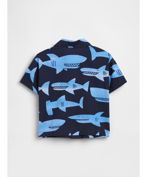 GAP(ギャップ)の「オーガニックコットン ポプリン プリントシャツ (幼児・ベビー)(シャツ/ブラウス・キッズ・ネイビー・105cm/100cm/95cm/90cm/80cm/70cm/110cm)」の3枚目の写真