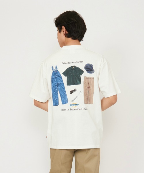 Dickies(ディッキーズ)の「Dickies/ディッキーズ ハンドドローイングTシャツ 半袖(Tシャツ/カットソー・メンズ・ネイビー/ブラウン/ホワイト/ブラック・X-LARGE/LARGE/MEDIUM)」の1枚目の写真