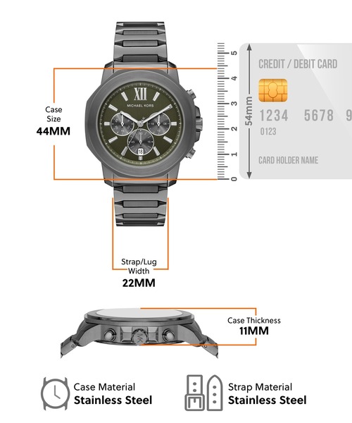 MICHAEL KORS(マイケルコース)の「マイケル・コース 腕時計 メンズ アナログ ステンレス MK9259(アナログ腕時計・メンズ・チャコールグレー・FREE)」の5枚目の写真