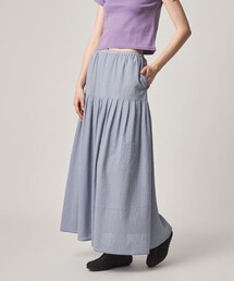 Steven Alan | ＜Steven Alan＞コットン サッカー タック ロング スカート(スカート)