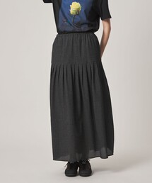 <Steven Alan>コットン サッカー タック ロング スカート