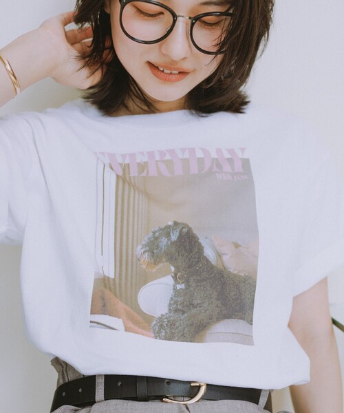 ROPE' PICNIC(ロペピクニック)の「【DOG MAGAZINE×ROPE' PICNIC】DOGフォトTシャツ(Tシャツ/カットソー・レディース・ホワイト系その他/ホワイト系その他2/ホワイト系その他4・FREE)」の3枚目の写真
