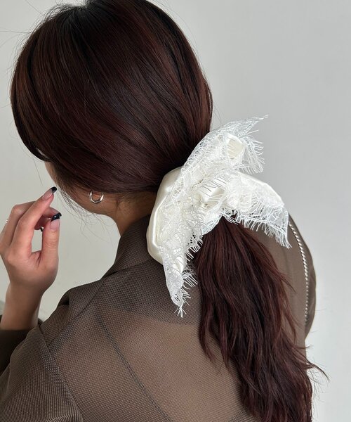 GOLDY/ゴールディ〉サテンレースシュシュ（その他ヘアアクセサリー