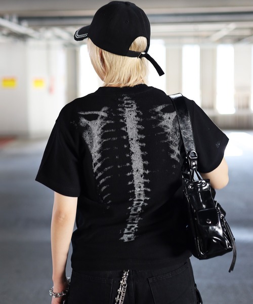ATMARK(アットマーク)の「《2サイズ展開 / UNISEX 》ATMARK ボーンサーマル半袖Tシャツ 骨(Tシャツ/カットソー・メンズ・ピンク/ブラック・L/M)」の14枚目の写真