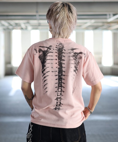 ATMARK(アットマーク)の「《2サイズ展開 / UNISEX 》ATMARK ボーンサーマル半袖Tシャツ 骨(Tシャツ/カットソー・メンズ・ピンク/ブラック・L/M)」の19枚目の写真